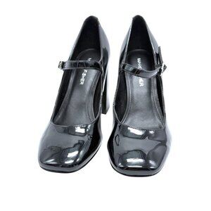 Marc Fisher Black Patent Leather Mary Jane Block Heel Pumps Womens Size 6 NWOB